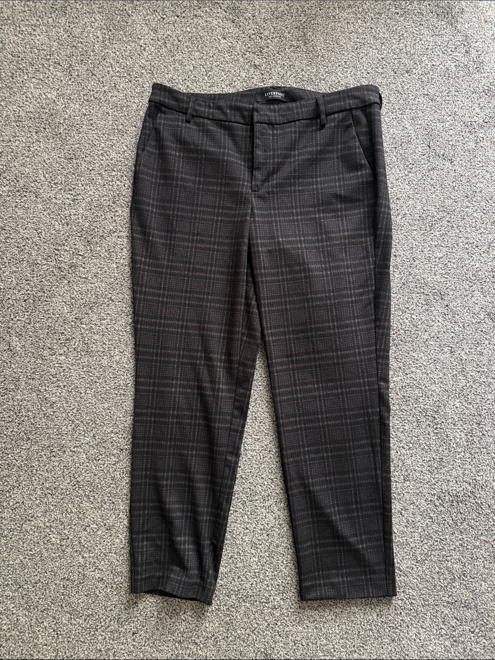 Women's Plaid Dress Pants - black/tan
